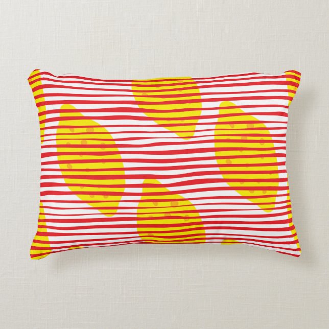 Abstract lemon with leaf seamless pattern. Hand dr Decorative Cushion (Front)