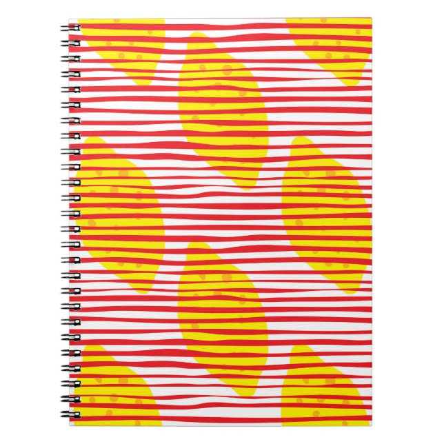 Abstract lemon with leaf seamless pattern. Hand dr Notebook (Front)