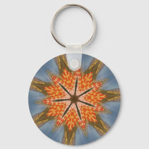 Abstract Leopard Pattern: A Kaleidoscope Effect Key Ring