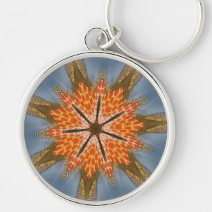 Abstract Leopard Pattern: A Kaleidoscope Effect Key Ring