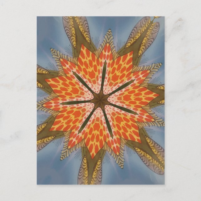 Abstract Leopard Pattern: A Kaleidoscope Effect Postcard (Front)