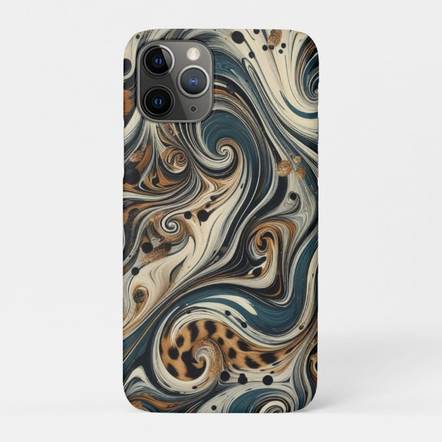 Abstract Leopard Print Swirl Case-Mate iPhone Case (Back)