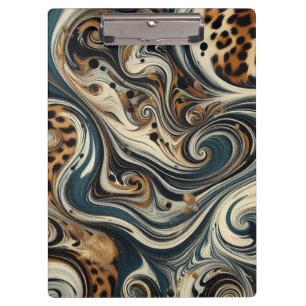 Abstract Leopard Print Swirl Clipboard