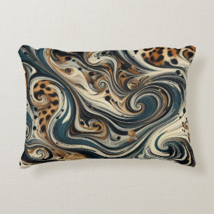 Abstract Leopard Print Swirl Decorative Cushion