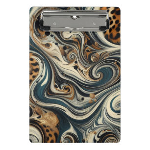 Abstract Leopard Print Swirl Mini Clipboard