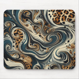 Abstract Leopard Print Swirl Mouse Mat