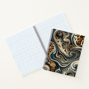 Abstract Leopard Print Swirl Notebook