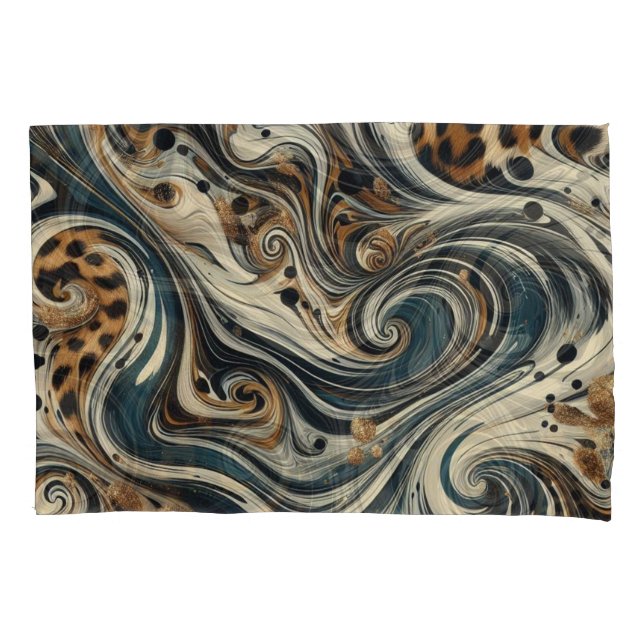Abstract Leopard Print Swirl Pillowcase (Front)