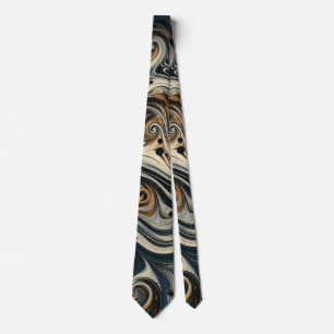 Abstract Leopard Print Swirl Tie