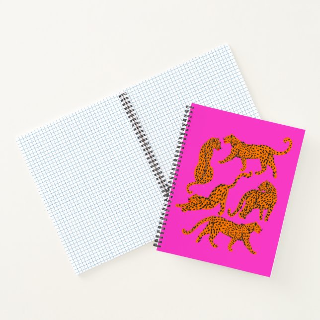 Abstract leopards with red lips illustration  notebook (Inside)