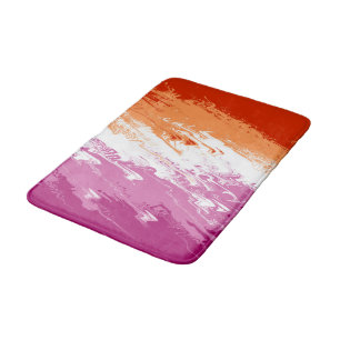 Abstract Lesbian Pride Flag Bath Mat