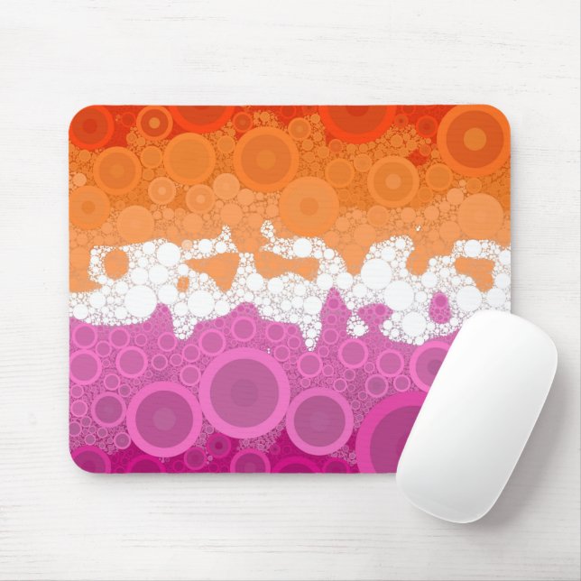 Abstract Lesbian Pride Flag     Mouse Mat (With Mouse)