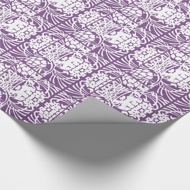 Abstract Letter Art Purple Design Pattern Wrapping Paper (Corner)