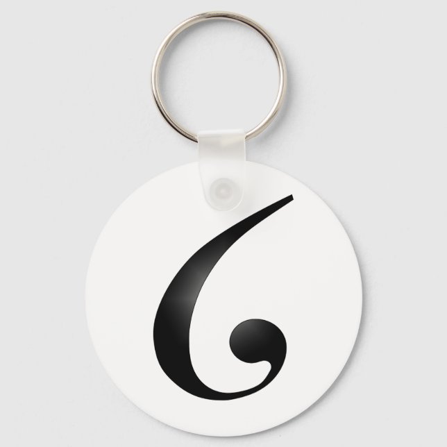 Abstract Letter G – Black Swirl Design Keychain (Front)