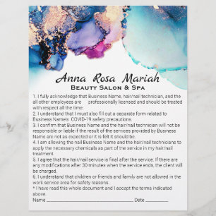 *~* Abstract Liability Waiver + Services Beauty Flyer