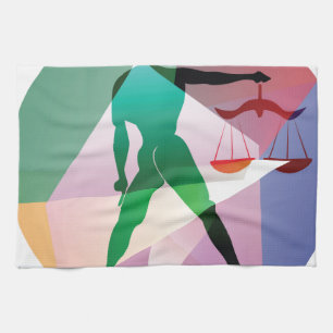 abstract libra tea towel