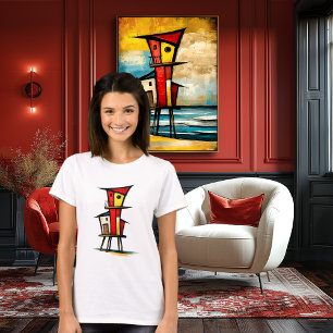 Abstract Lifeguard Tower   Expressionist Art  T-Shirt