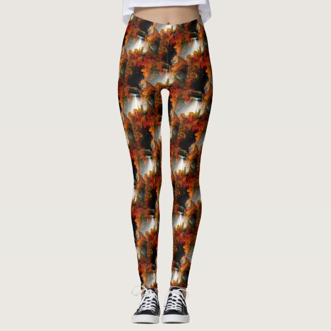 Abstract Light And Colours Pattern Leggings (Front)
