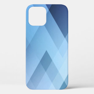 Abstract light background. Blue triangle pattern. iPhone 12 Case