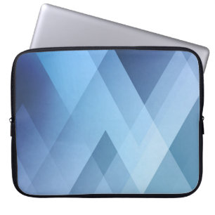 Abstract light background. Blue triangle pattern. Laptop Sleeve