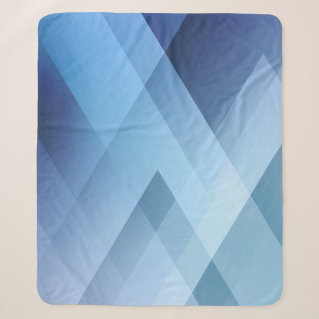 Abstract light background. Blue triangle pattern.  Sherpa Blanket (Front)