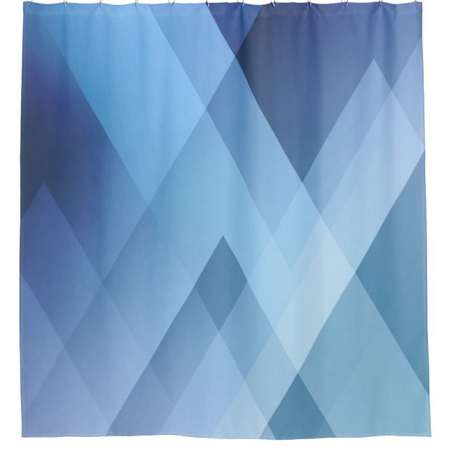 Abstract light background. Blue triangle pattern.  Shower Curtain (Front)