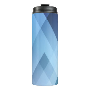 Abstract light background. Blue triangle pattern. Thermal Tumbler