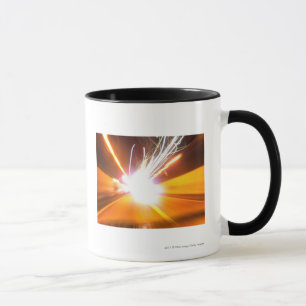 Abstract light beams and effects mug