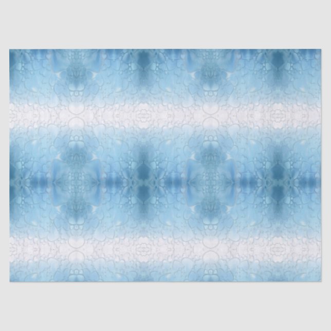 Abstract light blue hearts tissue paper (Front)