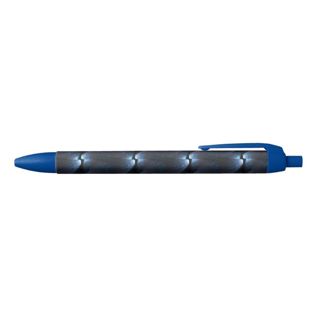 Abstract light blue on black tiled pens (Top)