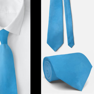 Abstract Light Blue Watercolor Simple  Tie