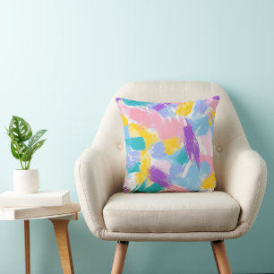 Abstract Light Colours Pattern Cushion