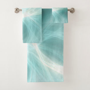 Abstract Light Effect - Teal Bath Towel Set