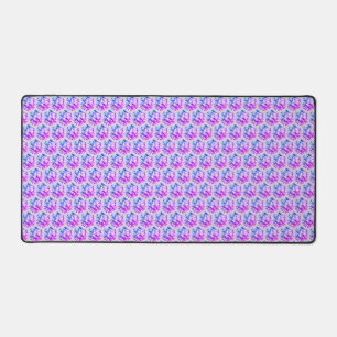 Abstract Light Grey Diamonds & Violet Shades Desk Mat
