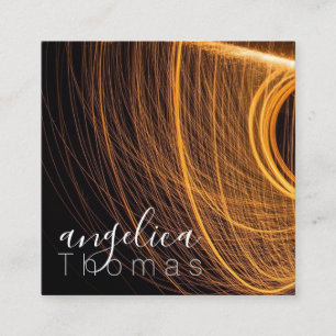 Abstract Light Painting   Expressive Square Business Card