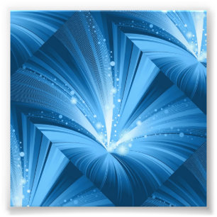 ABSTRACT LIGHT RAYS BLUES WHITE SPACE TEXTURES WA PHOTO PRINT
