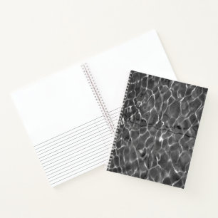 Abstract Light Reflections On Water: Black & White Notebook