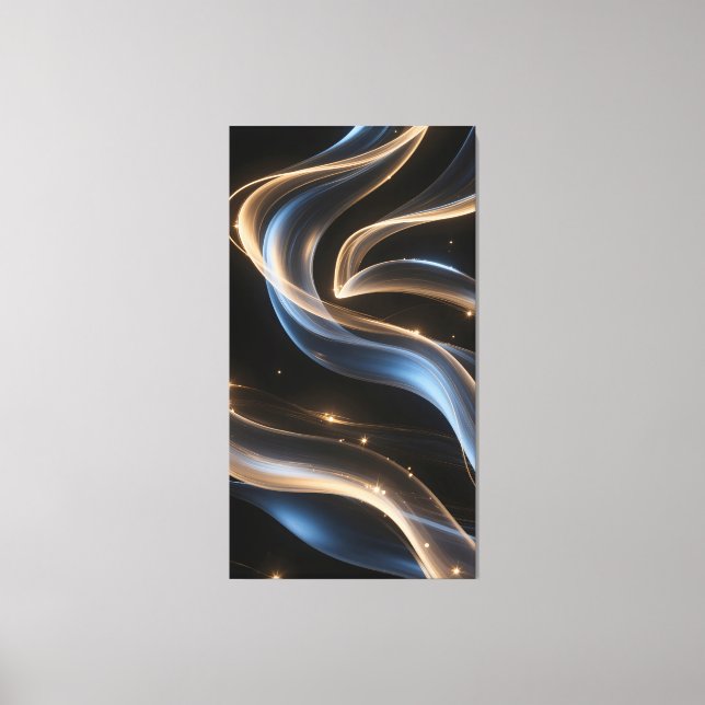 Abstract light trails move slowly in waves canvas print (Front)