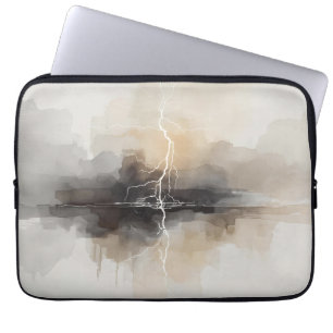 Abstract Lightning in Neutrals Print Laptop Sleeve