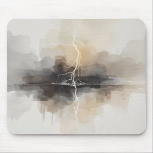 Abstract Lightning in Neutrals Print Mouse Mat