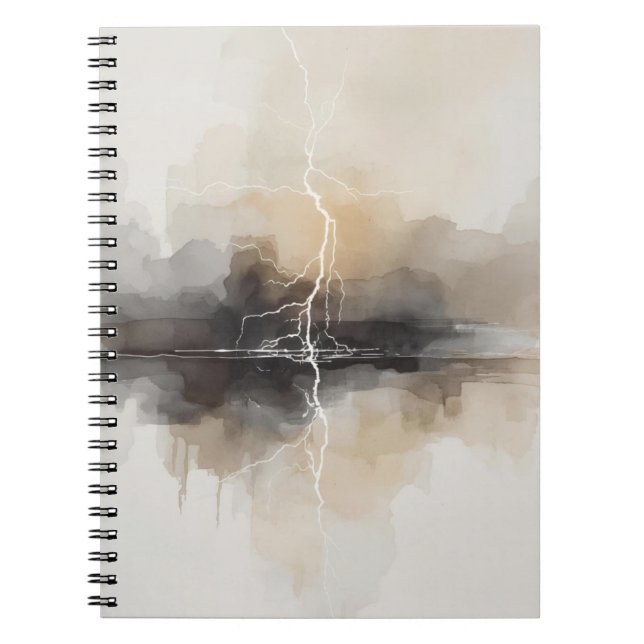 Abstract Lightning in Neutrals Print Notebook (Front)