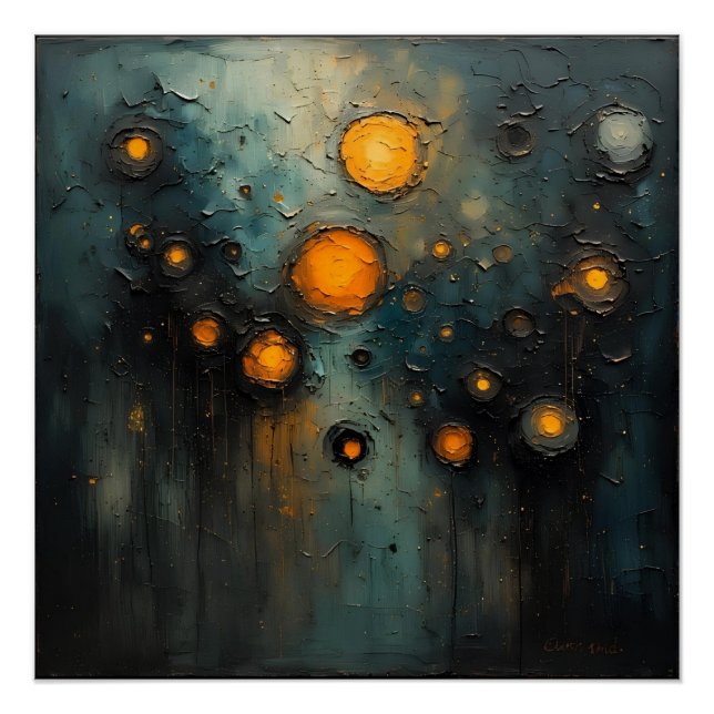 Abstract lights in the dark Ai art design Poster (Front)