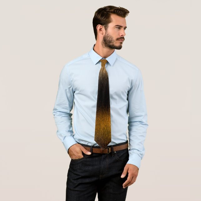 Abstract lights sea shiny bronzed reflection tie (In Situ)