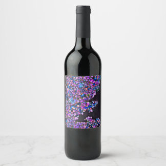 Abstract Lilac Wine Label
