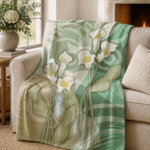 Abstract Lilies Medium Fleece Blanket