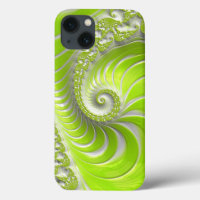 Abstract Lime Green Spiral Fractal