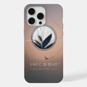 Abstract Line Art Circle Logo - Minimalist Feather iPhone 15 Pro Max Case