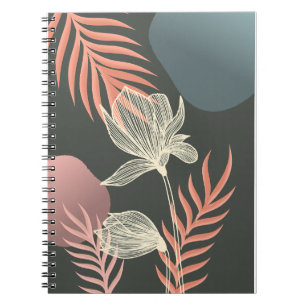 Abstract Line Art Flower Design - Elegant Mi Notebook