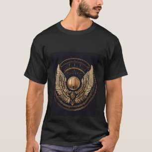 Abstract line art Golden Wings T-Shirt