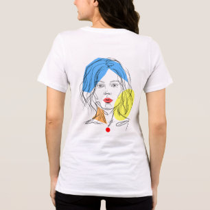 Abstract Line Art Woman Portrait T-Shirt Tri-Blend Shirt